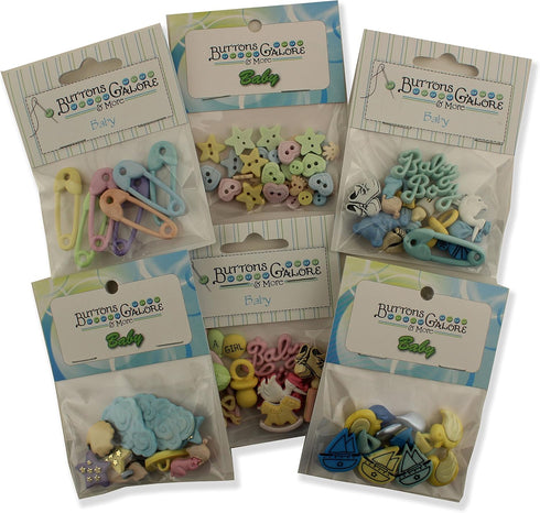 Buttons Galore Baby Button Theme Packs-Set of 6...