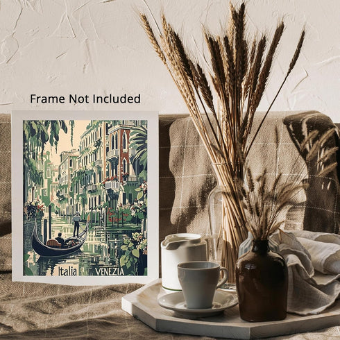 Posterizer 1 pcs-travel poster-Venice (Venezia) iconic canals 2-Adventure Wall Art Gift for Men Women Entrepreneur Teens Decor for Beach House- u...