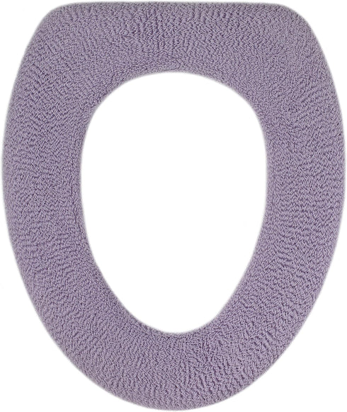Soft Toilet Seat Cover - Plush, Thick Fabric Toilet Seat Warmer for Round, Elongated 14x18" Toilet Seats - Reusable, Machine-Washable, Easy-Instal...
