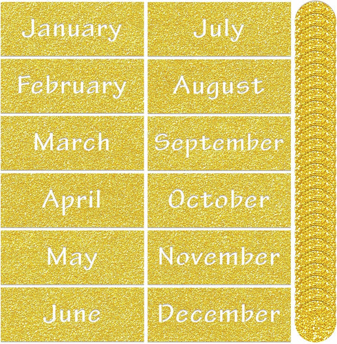Zonon 48 Pieces Holiday Monthly Headliners Set 12 Months of The Year Headers Monthly Bulletin Board Borders Seasonal Monthly Headers with 36 Round...