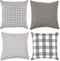 DII Decorative Square Throw Pillow Cover Collection Cotton, Machine Washable, Hidden Zipper, 18x18, Gray Assorted, 4 Piece...