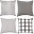 DII Decorative Square Throw Pillow Cover Collection Cotton, Machine Washable, Hidden Zipper, 18x18, Gray Assorted, 4 Piece...
