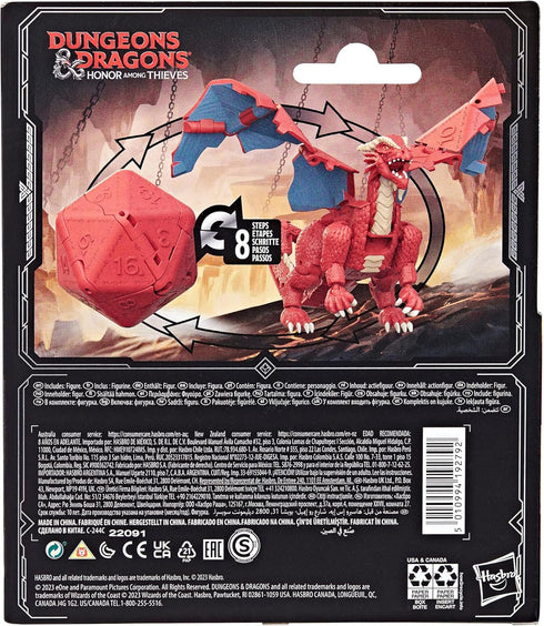 Dungeons & Dragons Honor Among Thieves D&D Dicelings Red Dragon Themberchaud Collectible, Monster Dice Converting Giant d20 Action Figures Role Pl...