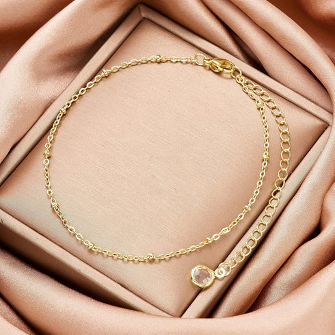 Gold Ankle Bracelets for Women Summer Beach Dainty Layered Shining Tennis Anklet Cubic Zirconia Minimalist Simple Fashion Jewelry Anklet For Women...