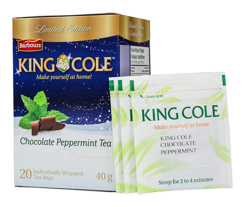 King Cole Chocolate Peppermint Tea, One of a Kind - Black Tea with Chocolate Mint, Dessert Tea, 20 Mint Tea Bags in each Tea Box...