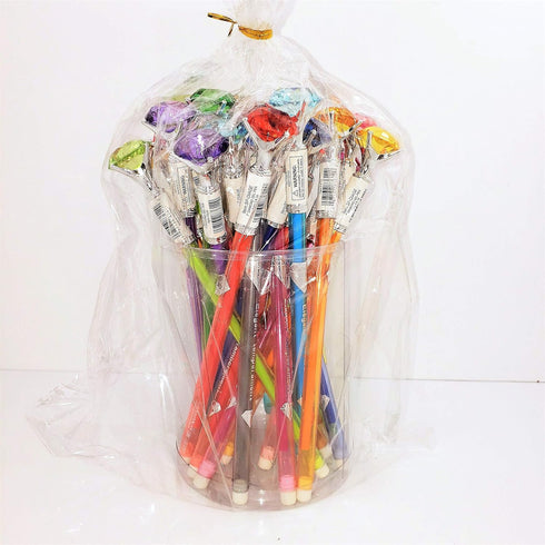 7" DIAMOND Shaped Multicolor Ink GEL PEN (24 PACK) For Writing, Drawing, Notes...