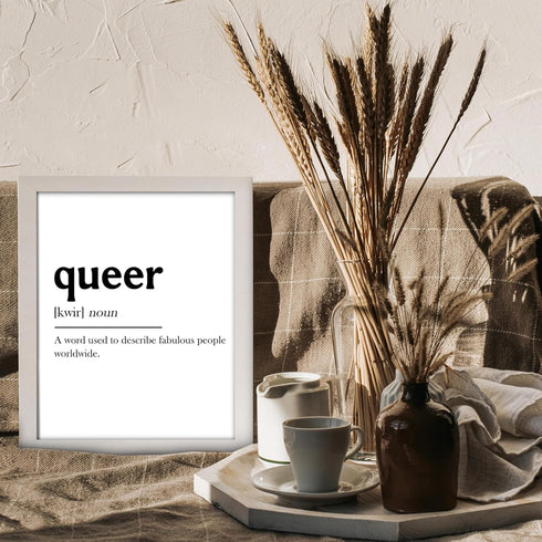 Posterizer 1 pcs-funny definition of queer-fabulous people worldwide-Gay & LGBTQ Art-Comedy Art-Gift for LGBTQ, Queer, Gay, Bi, Lesbian- UNFRAMED ...