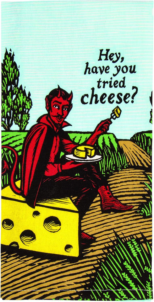 Blue Q Hey, Have You Tried Cheese Dish Towel, Screen-Printed with Water-Based Inks, 100% Cotton, 28 by 21 Inches...