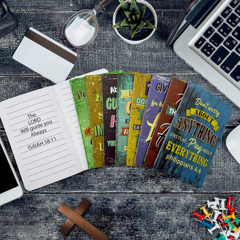 24 Pieces Bible Verse Notebook Religious Motivational Notepads Colorful Rustic Small Pocket Journal Inspirational Notepads Christian Notebooks for...