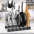 Pot Rack Organizer, 3 DIY Methods, Height and Position are Adjustable - 8 Pots Holder, Metal Kitchen Cabinet Pantry Pot Pan Lid Holder (BLACK)...