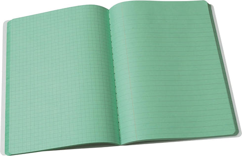 Pacon Dual Ruled Composition Book, Green, 1/4" Grid & 3/8" Wide Ruled 9-3 ?4" x 7-1?2", 100 Sheets...