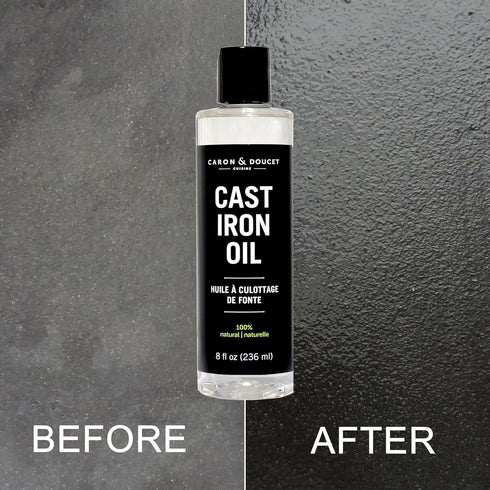 CARON & DOUCET - Cast Iron Seasoning & Cleaning Oil | 100% Plant-Based & Food Grade! | Best for Seasoning, Restoring, Curing and Care (8oz)...