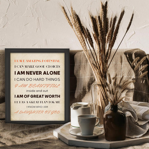 Posterizer 1 pcs-I Am Amazing Daughter of God-Spiritual Wall Art-Motivational & Inspirational Art-Religious Posters-Gifts for Christians- UNFRAMED...