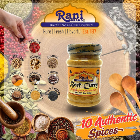 Rani Beef Curry Masala Indian 10-Spice Blend 3oz (85g) PET Jar ~ All Natural | Vegan | No Colors | Gluten Friendly | NON-GMO | Indian Origin...