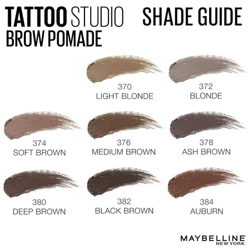 Maybelline TattooStudio Brow Pomade Long Lasting, Buildable, Eyebrow Makeup, Deep Brown, 1 Count...