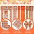 Whaline 8 Rolls 40 Yards Fall Thanksgiving Ribbons 2 Inch 1 Inch Orange Plaids Autumn Harvest Wired Edge Ribbon Rustic Pumpkin Craft Ribbon for Wr...