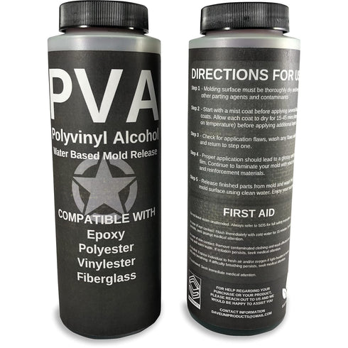 PVA Water Based Mould Release - Polyvinyl Alcohol Agent for Epoxy, Polyester, Vinyl Ester, Resin, Gel Coat, Polyurethane Foam, Silicone-Spray or B...