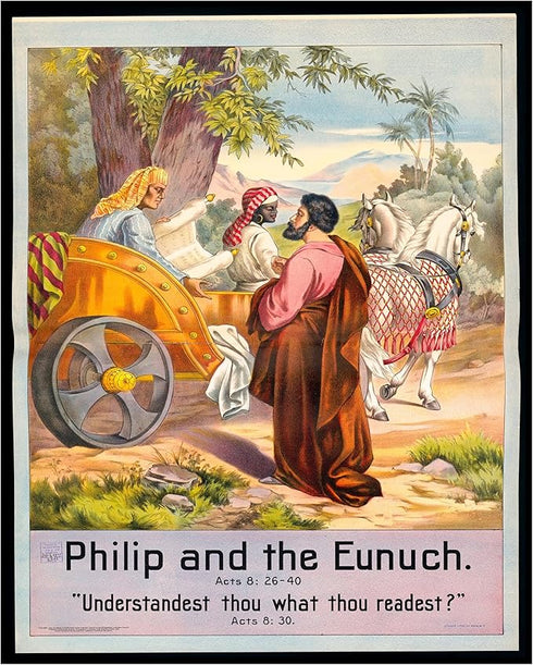 Posterizer 1 pcs-Philip and the eunuch poster-Religious Posters-Gifts for Christians -Decor for Church, Sunday School Classroom- unframed wall art...