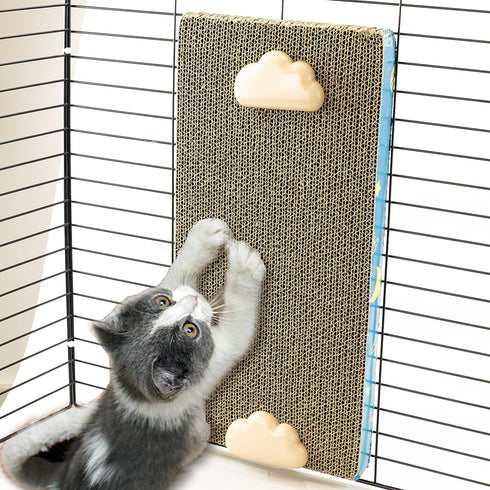 Cat Scratching Post for Cage, Cage Wall Mounted Cat Scratcher, Cardboard Scratcher, SCRC-40X20...
