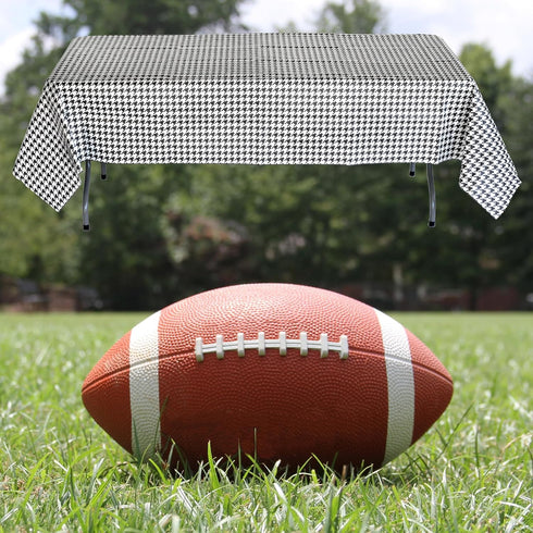 Havercamp Houndstooth Table Cover (54" x 108"). Water and Tear Resistant, Black and White Paper Cover. Alabama Houndstooth...