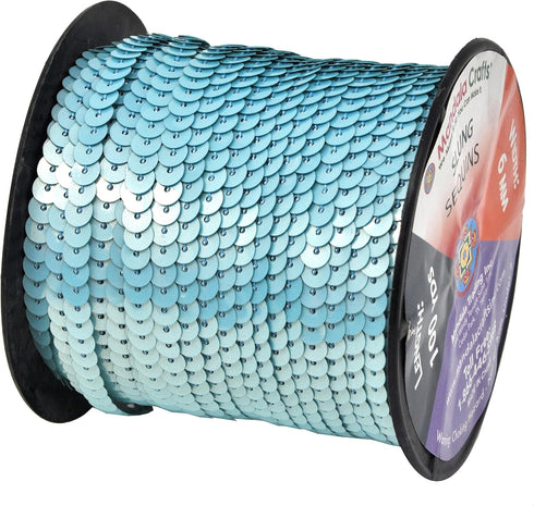 The Mandala Craft Aquamarine Sequin Trim by The Yard - Sequins on a Roll - Metallic Aquamarine Sequins for Crafts and Sewing...