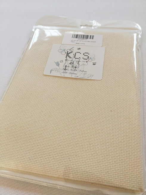 19" x 28" 14CT Counted Cotton Aida Cloth Cross Stitch Fabric (Antique White)...