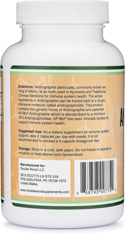 Andrographis Capsules Max Andrographides - 1,000mg Serving Size (120 Capsules) with AP-Bio (Patented Andrographis Paniculata Extract) - Clinically...