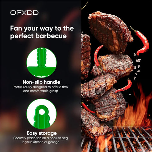 Barbecue Hand Fan - Plastic Manual Grill Fan - Supporting Tool for Flame - Fan Hand for BBQ, Picnic, Camping, Outdoor Cooking...