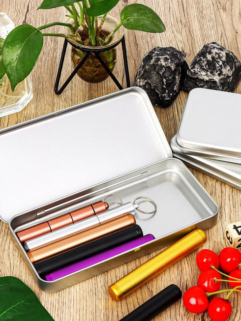 3 Pack Metal Tin Box with Lid, Metal Rectangular Tins With Hinged Lid, Portable Storage Box Containers, for Storage Drawing Pin Candies Jewelry Cr...