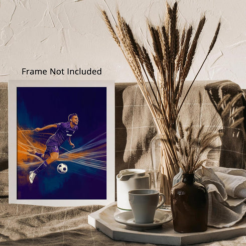 Posterizer 1 pcs-Football soccer player sprinting towards the ball-Sports & Hobby Art Gifts for sports fans Decor for Home & Office- unframed wall...
