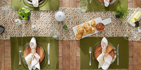 DII Basic Everyday Ribbed Tabletop 100% Cotton, Placemat Set, 13x19, Sage, 6 Piece...