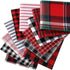 Tatuo 12 Pieces Christmas Fat Fabric Bundles Buffalo Plaid Fat Quarters Cotton Fabric Square Bundles 19.5 x 15.7 Inch Charm Yarn-Dyed Checked Quil...