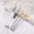 LWBTOSEE 5PCS Nail Ombre Brush Nail Art Painting Pen Brush UV Gel Polish Gradient Color Rhinestone Crystal Acrylic Liner Brush Painting Pen Gel Po...