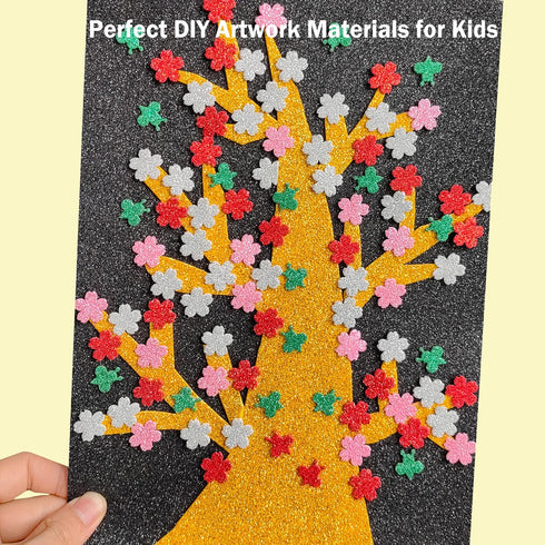 Sticky Glitter Foam Sheets, 20 Packs Thick Self-Adhesive Sparkle EVA Paper Stickers for School Projects, 30 x 20cm (Multi-Color)...
