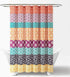 Lush Decor Bohemian Stripe Shower Curtain, 72" W x 72" L, Fuchsia & Orange - Bathroom Curtain - Striped Shower Curtain - Boho Decor - Fabric Showe...