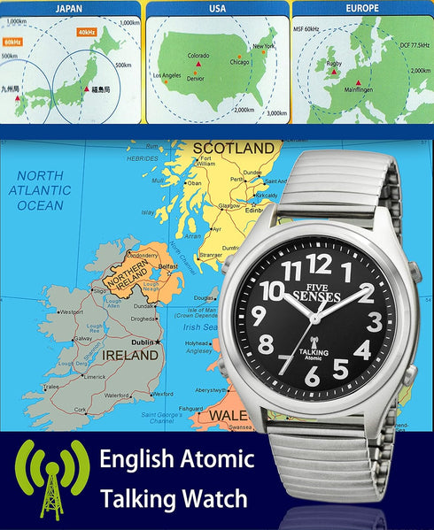 FIVE SENSES Atomic Talking Watch Seniors Men Women Loud Talking Sound Alarm for Visually Impaired...