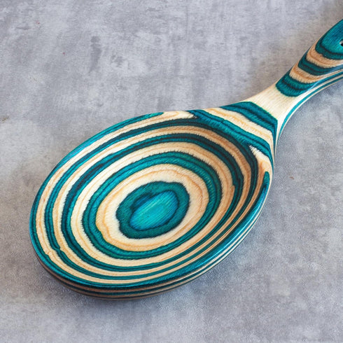 Baltique Mykonos Collection 12-1/2" Wooden Cooking Spoon with Spoon Rest Notch, Safe for Use on Nonstick...