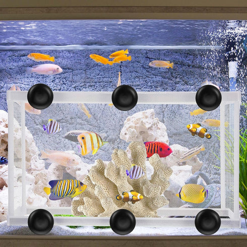 2 Pieces Fish Tank Breeder Net Mesh Fish Breeder Box Fish Hatchery Breeder Box Separation Net Plastic Frame Breeder Box Fry Hatchery Incubator Mes...