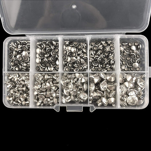 230 Sets Cz White Clear Crystal Rivets Rapid Rhinestone Silver Color Stud Rivets fit for DIY Leather-Craft and Garment (Mixed 03)...
