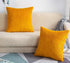 TangDepot, Set of 2 Soft Plush Velvet Big Striped Corduroy Solid Decorative Throw Pillow Covers, Euro Shams, European Pillow Covers - (24"x24" 2 P...