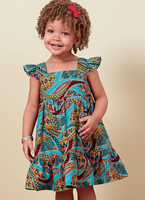 Butterick Toddlers' High Waisted Dress Sewing Pattern Kit, Design Code B6885, Sizes 1/2-1-2-3-4, Multicolor...