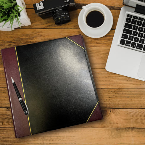 Performore Professional Luxor 3 Ring Binder 1.5 Inch Locking Slant Angle D-Rings, Maroon Turned Edge Flat, Durable Heavy Duty Presentation Folder ...