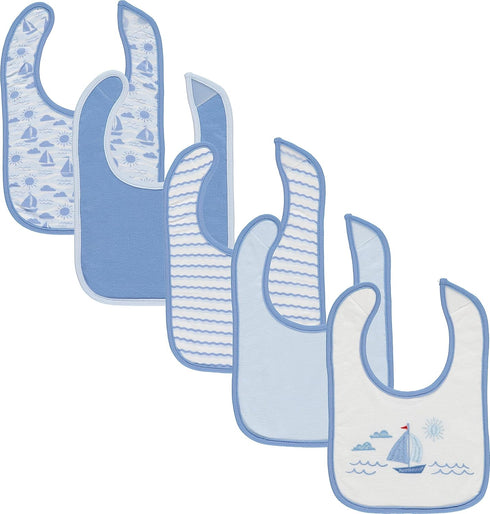 Cudlie 5-Pack Baby Bibs for Drooling Teething and Feeding Infants - Baby Drool Bibs for Baby Boys, Newborn Accessories, Baby Shower Gifts - Sailbo...