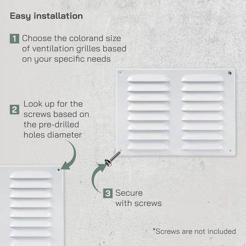 Vent Systems 10" x 7.5" Inch White Air Vent Cover - Metal Air Return Grill with Built in Protection Mesh - HVAC Home Ventilation Improvement - Air...