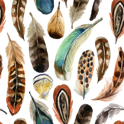 Boho Peel and Stick Wallpaper, 17.71in X 118.1in Self Adhesive Removable WallPaper Brown/Green Plumes Contact Paper Waterproof Decorative Wallpape...