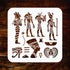 Egyptian Stencil, 10 x 10 inch (M) - Classic Egypt Symbol Hyroglyphics Stencils for Painting Template...