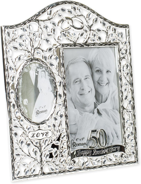 Roman Giftware Inc., Caroline Collection, Wedding & Anniversary, 9.25" H 50TH Anniversary Frame,Religious, Inspirational, Durable (8x1x9)...