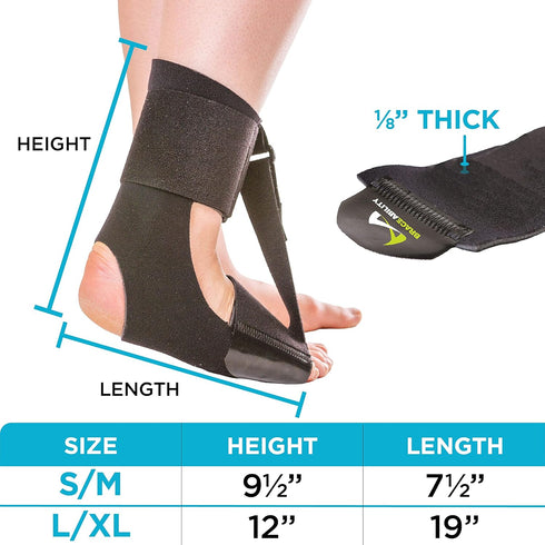 BraceAbility Foot Drop Brace - Ankle Orthosis Sock for Toe Walking in Big Kids, Teens, Adults; Supports Charcot Marie Tooth, Peroneal Nerve Injury...