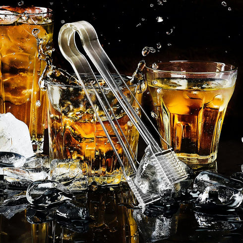 Patelai 10 Pieces Small Plastic Serving Tongs for Appetizers Clear Plastic Mini Sugar Cube Buffet Ice Tongs for Dessert Tea Coffee Party Bar Appet...