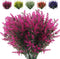 RECUTMS 8 Bundles Artificial Flowers Fake Outdoor Plants Faux Lavender Flower Plastic Shrubs Faux Flowers Fake Ferns Winter Artificial Fowers for ...
